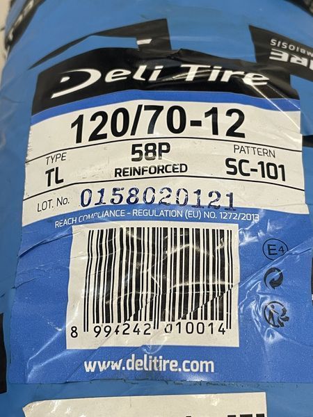 Покришка/мотошина 120/70-12 TL SC-101, шосейна Deli Tire А-0537 фото